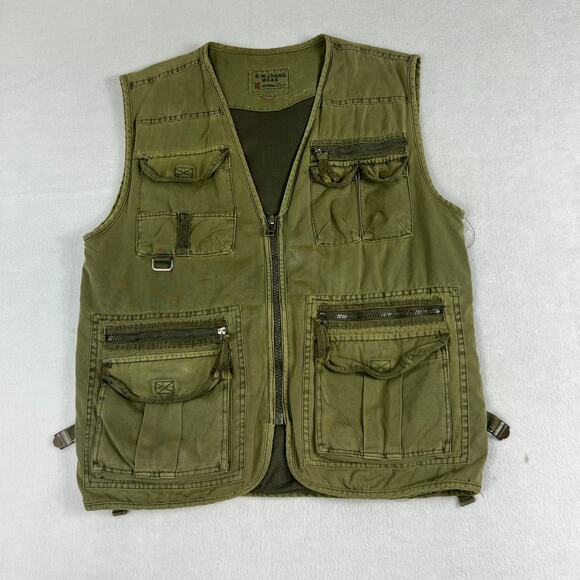 Vtg B.W.Cheng Wear Cargo Vest M/L Utility Multi Pocket Outdoor Fishing Hiking - Picture 1 of 11
